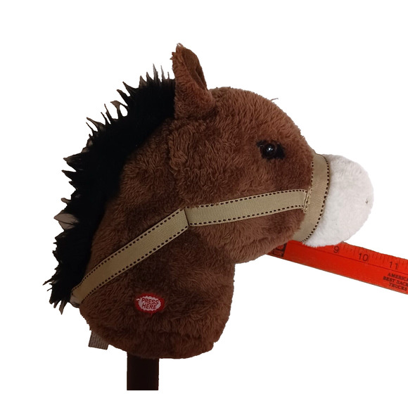 Vintage Cowboy Stick Horse Pony Plush 1990s Hug Fun Hong Kong Galloping Sound - Picture 9 of 13